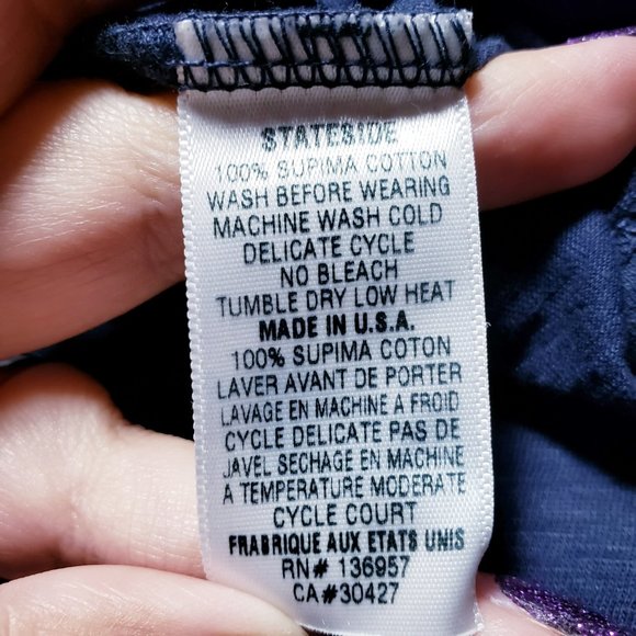 Stateside Supima Slub Jersey V-Neck Navy Tank Top - Picture 9 of 9